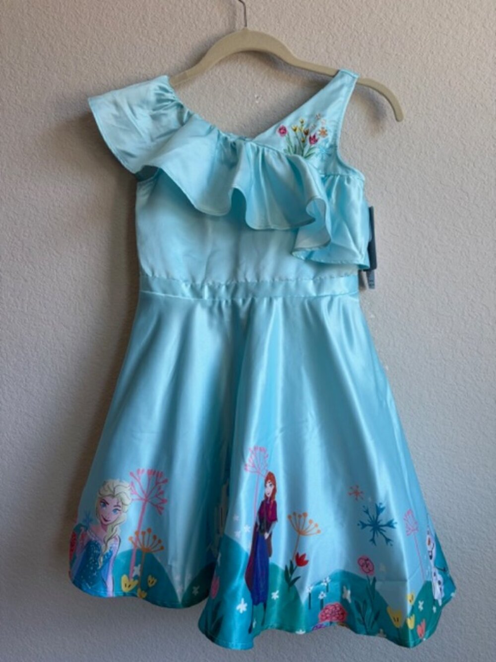 NWT Genuine Disney Store Disney Frozen Girls Party Dress Size 7/8 Embroidery